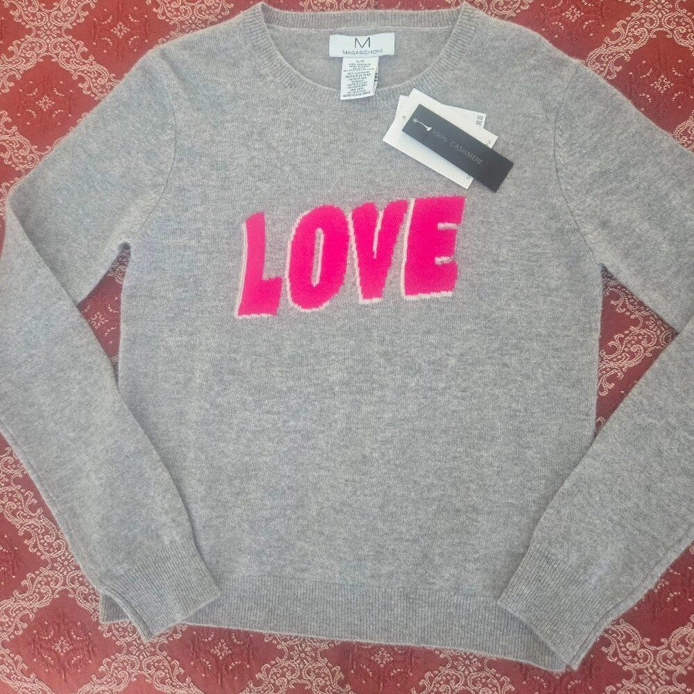 NWT 100% Cashmere Sweater "Love"